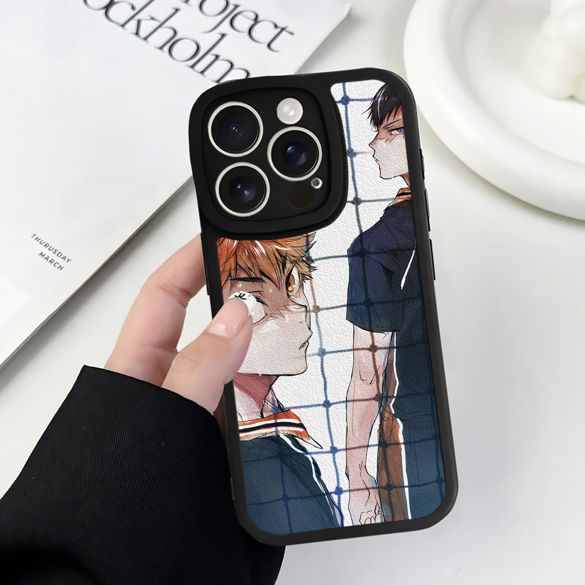 （画像用） ハイキュー!! Haikyu!! 【iPhone 16シリーズ対応】シリコンスマホケース（レザー調） 材質：シリコン